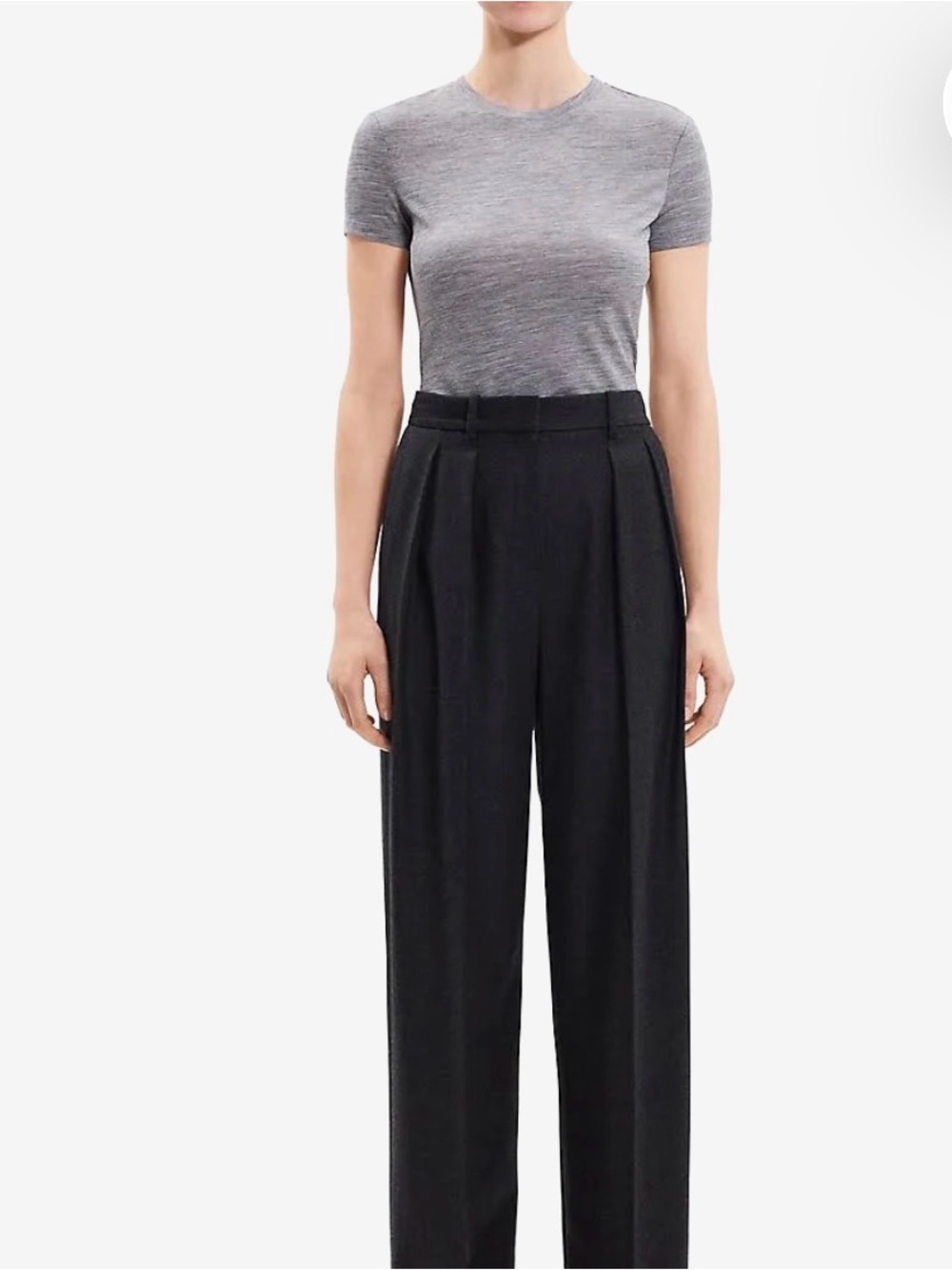 NWT Theory charcoal melange wool trousers size 10